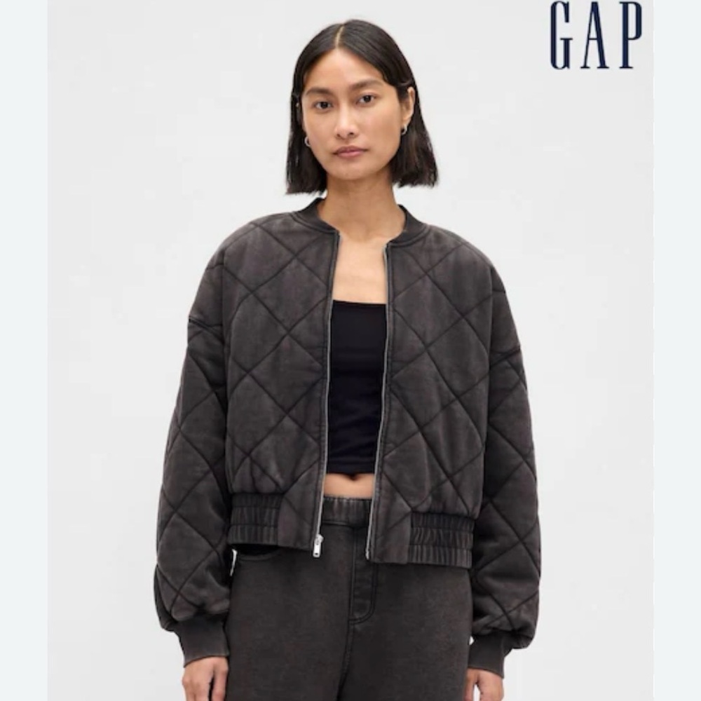 GAP | VintageSoft Quilted Bomber Jacket M